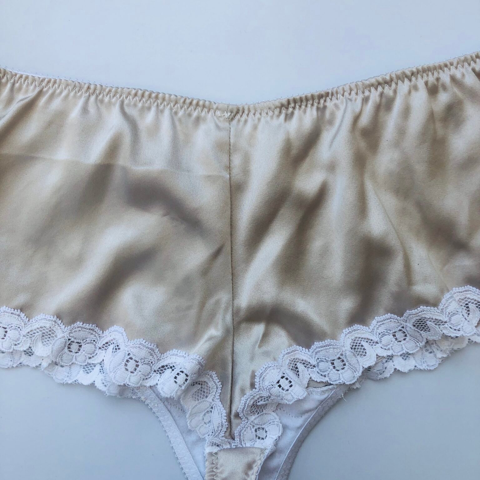 Beige silk panties french cut - Sexy silk panties