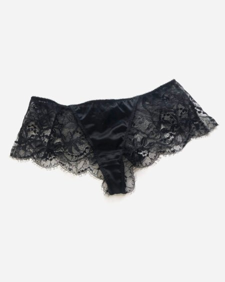 Black panties in silk and lace