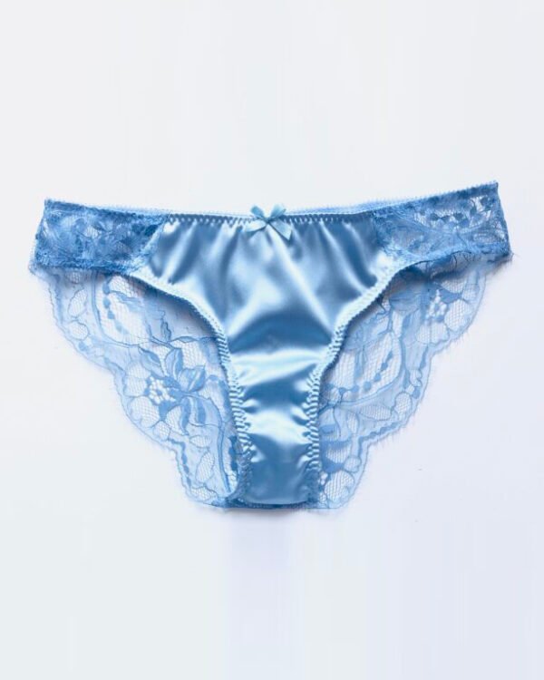 Blue Silk & Lace Panties