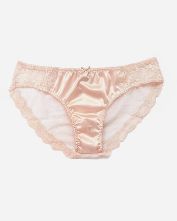 Pink silk panties sheer back