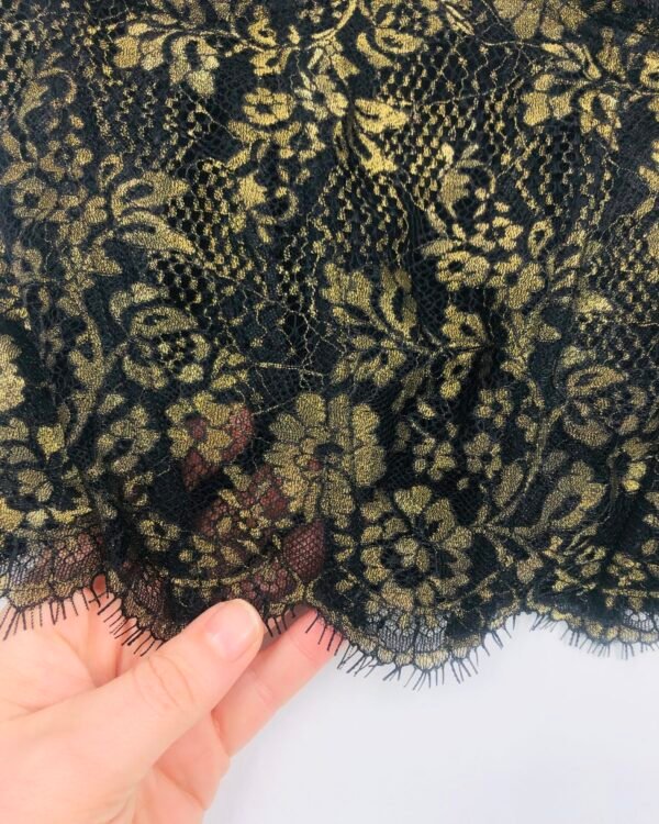 gold and black lace corset