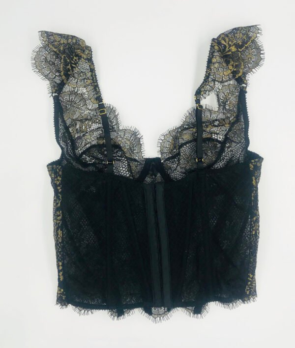 fashionable lingerie in gold and black lace