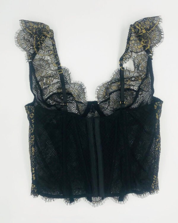 fashionable lingerie in gold and black lace