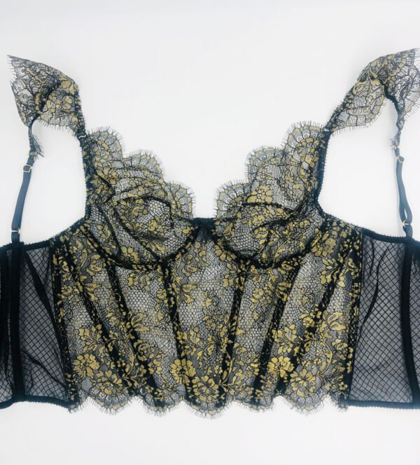 Black and Gold Lace lingerie bra