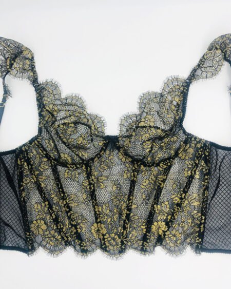 Black and Gold Lace lingerie bra