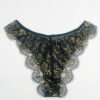 gold and black lace panties