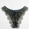 gold and black lace panties