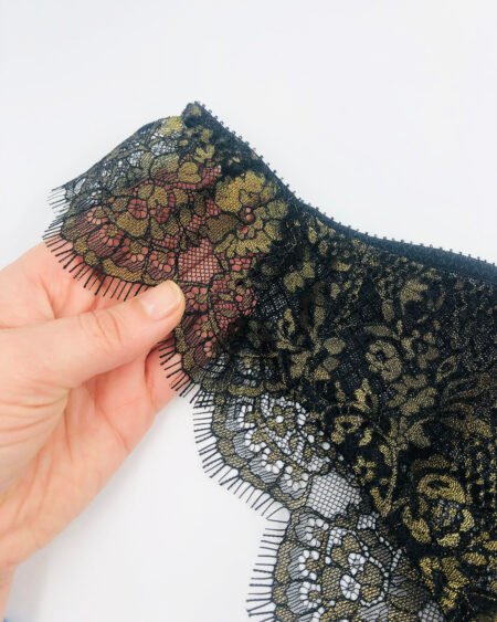 Sheer lace gold lingerie