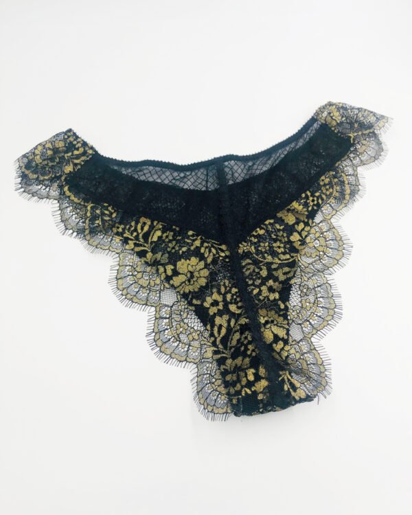 Sheer lace gold panties