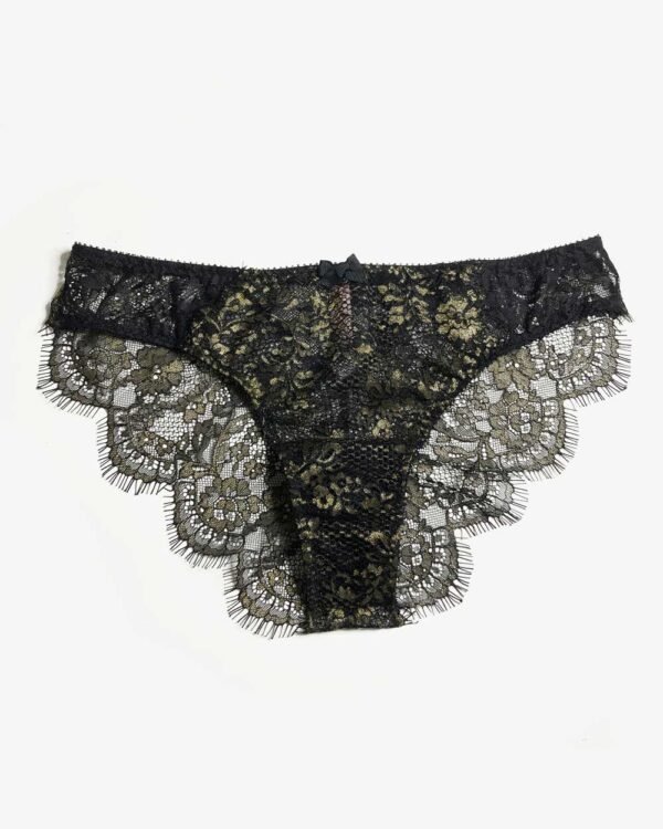 Black and gold lace panties - Sheer panties