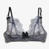 See-through bra in blue lavender lace