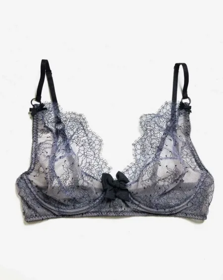 See-through bra in blue lavender lace