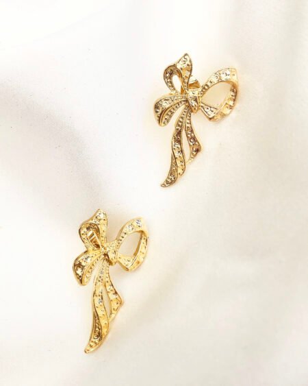 Gold Bow earrings &ndash; Bow shapes earrings gold plated