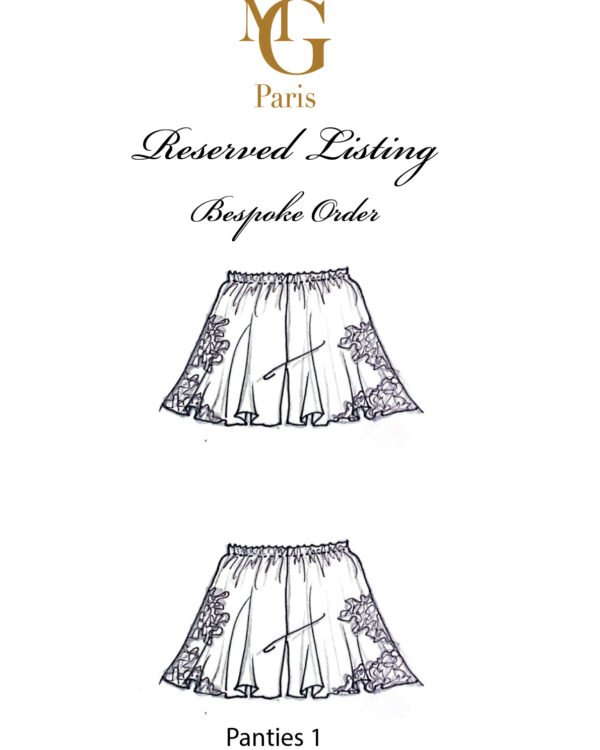Special order - Silk satin long culotte bordered with lace Version 1