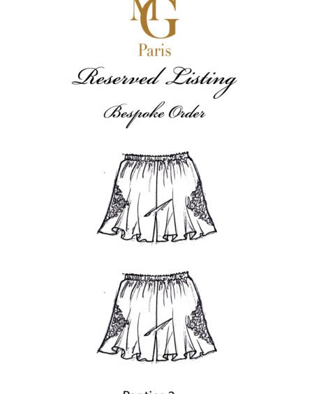 Special order - Silk satin long culotte bordered with lace Version 2